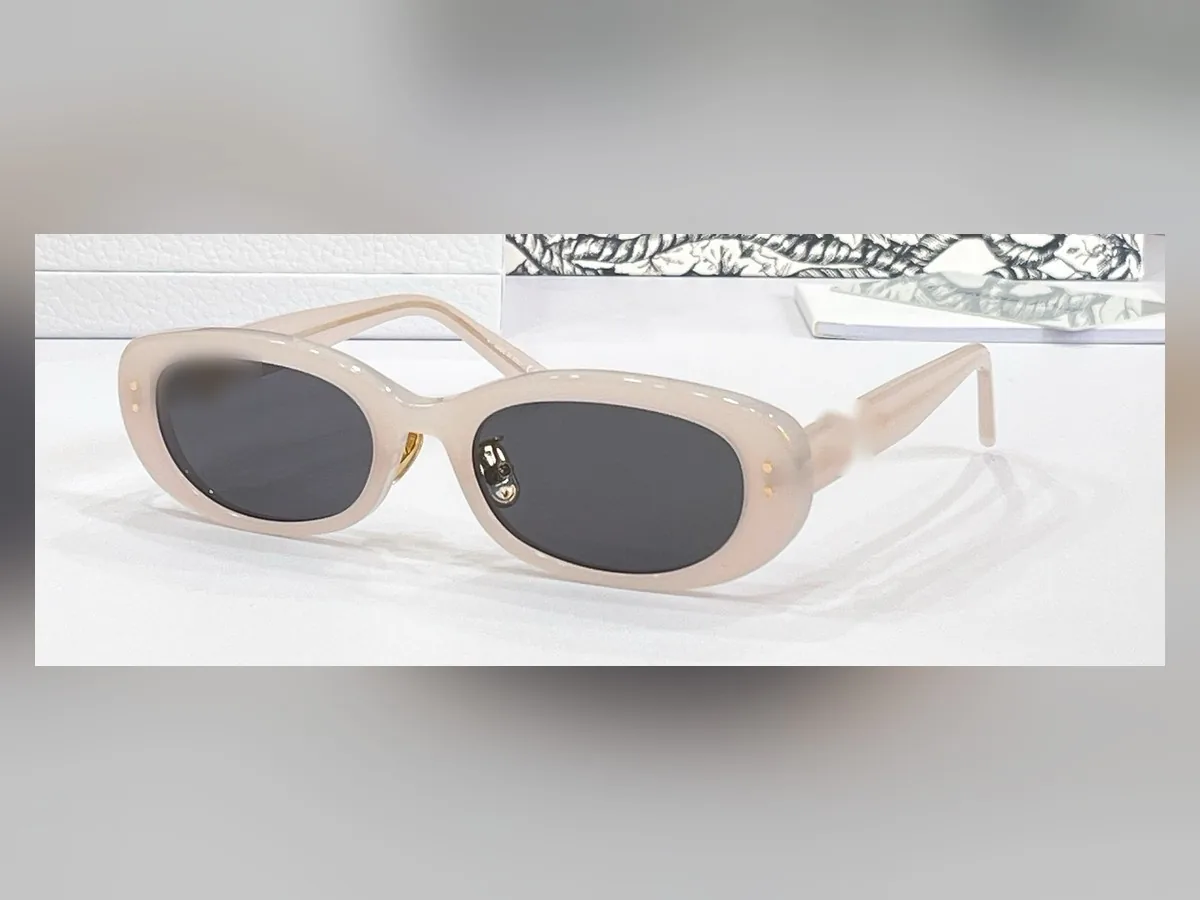 The Bel-Air — retro oval sunglasses, milky champagne acetate