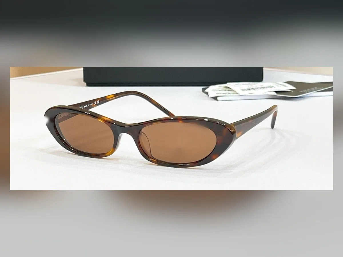 The Monaco — slim cat-eye sunglasses, tortoise acetate